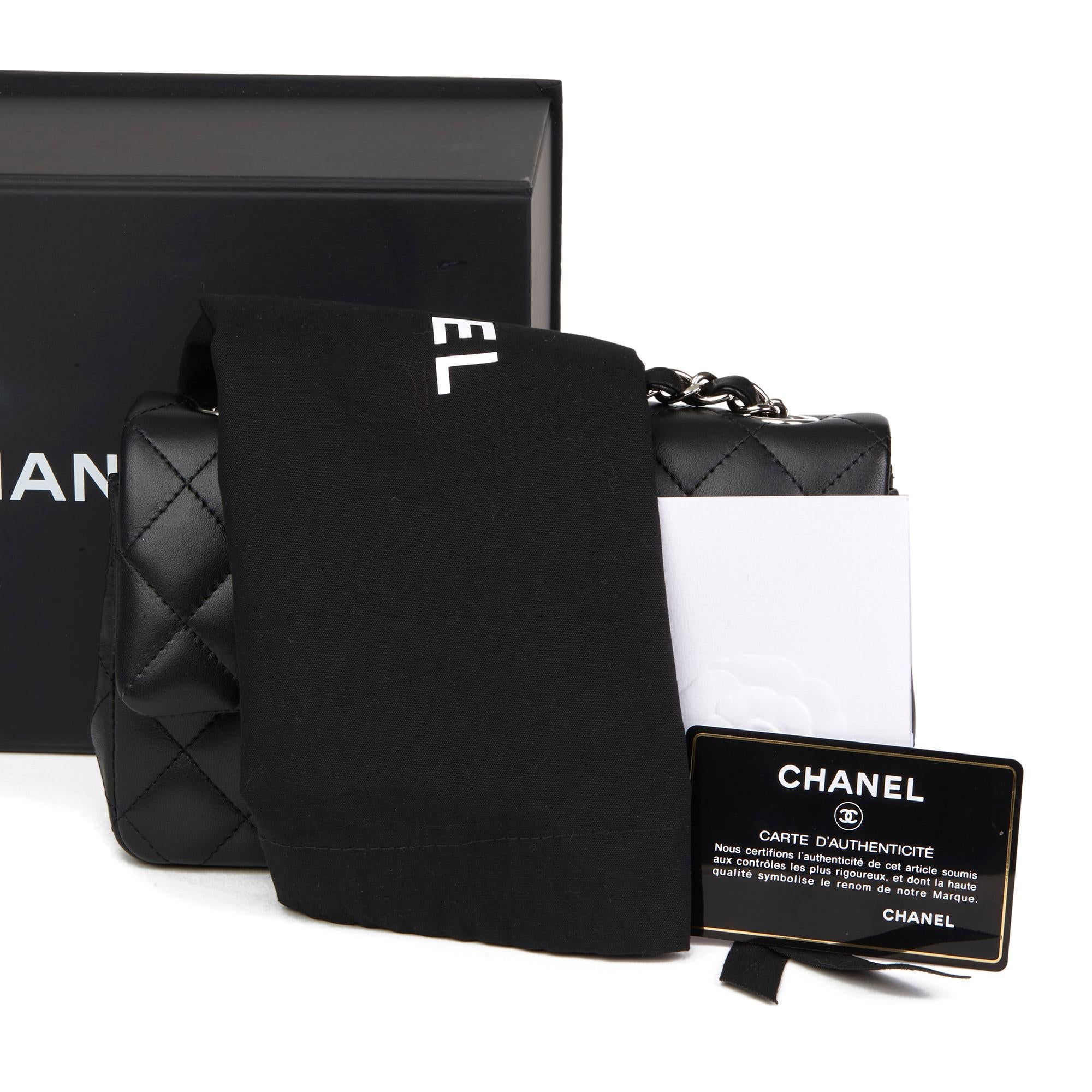 2019 Chanel Black Quilted Lambskin Rectangular Mini Flap Bag 4