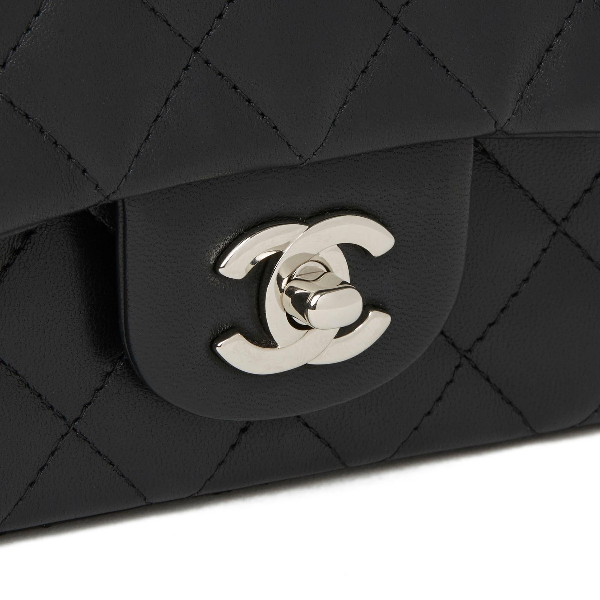 2019 Chanel Black Quilted Lambskin Rectangular Mini Flap Bag In Excellent Condition In Bishop's Stortford, Hertfordshire