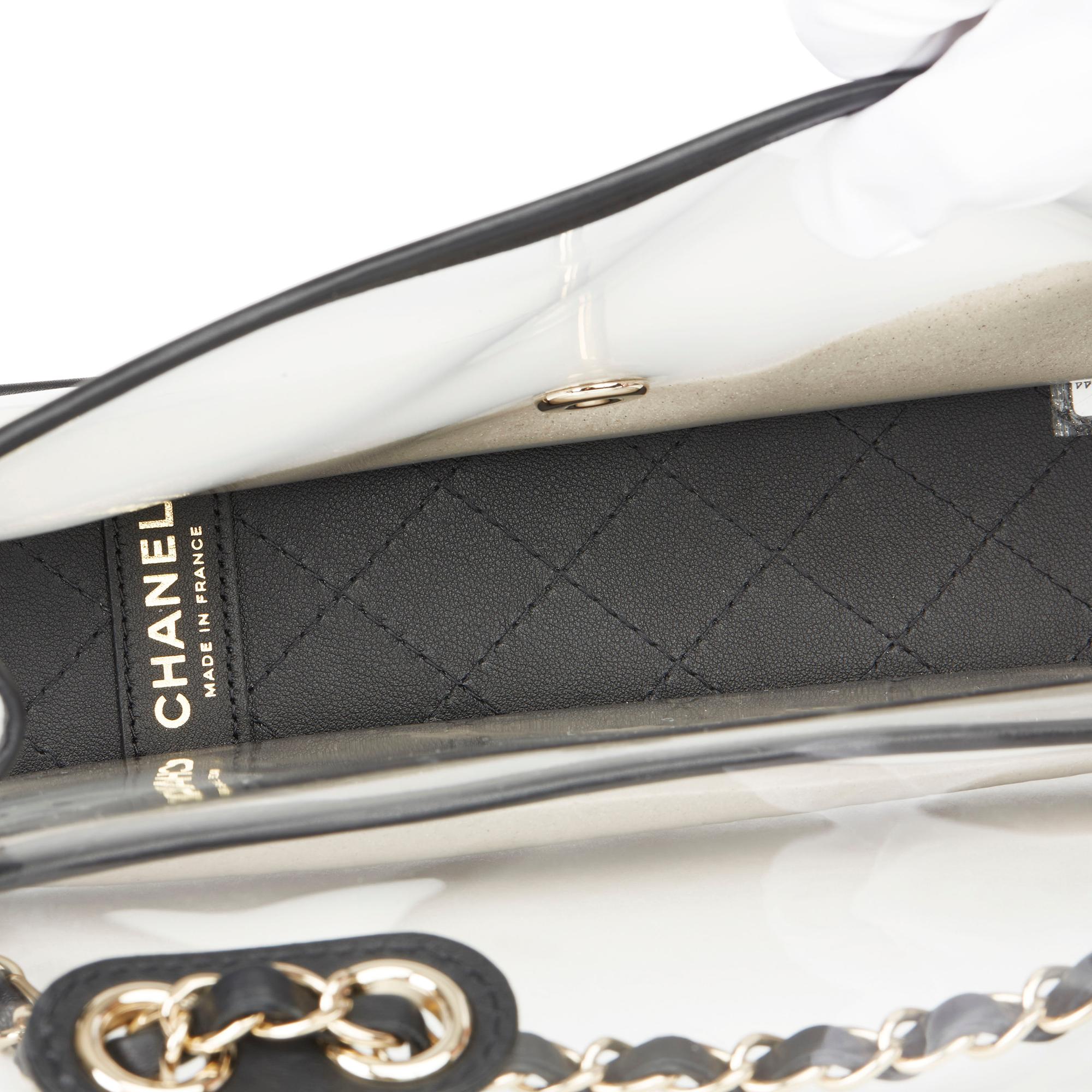 2019 Chanel Clear PVC & Black Lambskin Leather Naked Sand by the Sea Flap Bag 2