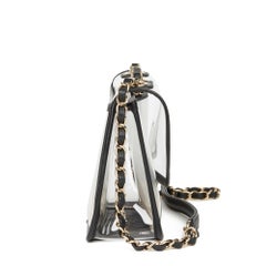 2019 Chanel Clear PVC & Black Lambskin Leather Naked Sand by the Sea Flap Bag