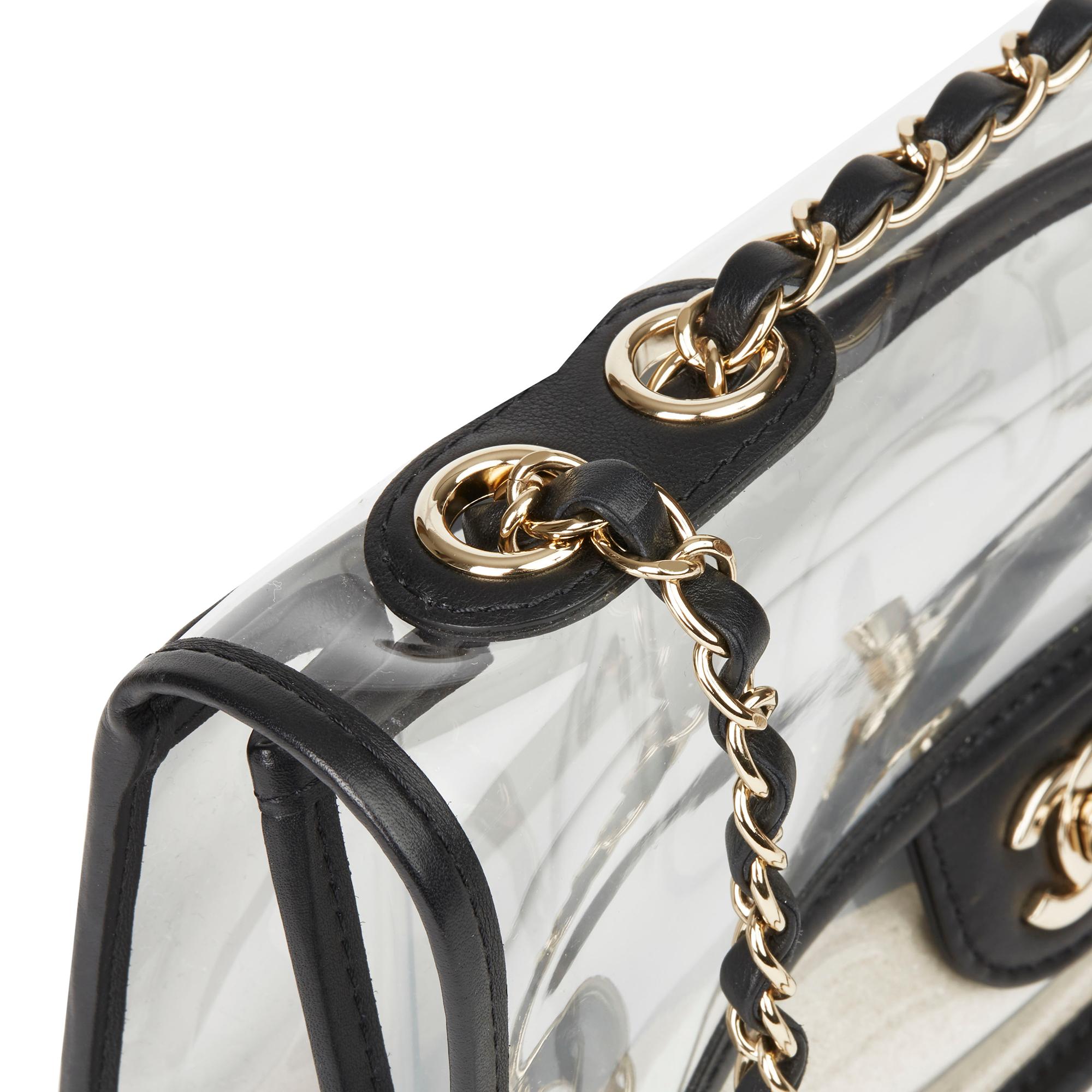 2019 Chanel Clear PVC & Black Lambskin Leather Naked Sand by the Sea Flap Bag In Excellent Condition In Bishop's Stortford, Hertfordshire