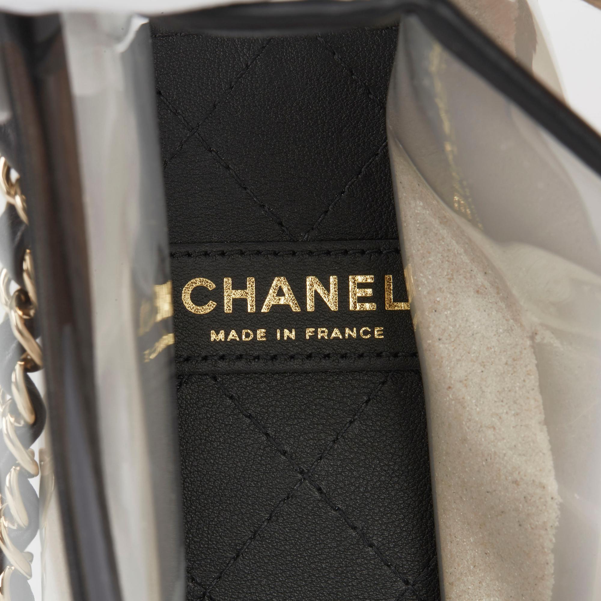 2019 Chanel Clear PVC & Black Lambskin Leather Naked Sand by the Sea Flap Bag 1