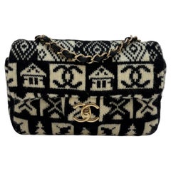 2019 Chanel Coco Neige Cashmere Knit Mini Rectangle Flap Bag