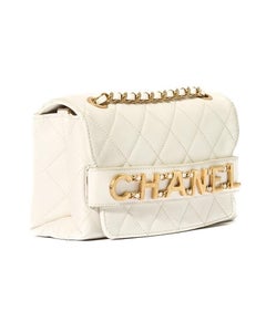 2019 Chanel Flap Bag Enchained Pelle Trapuntata Bianca