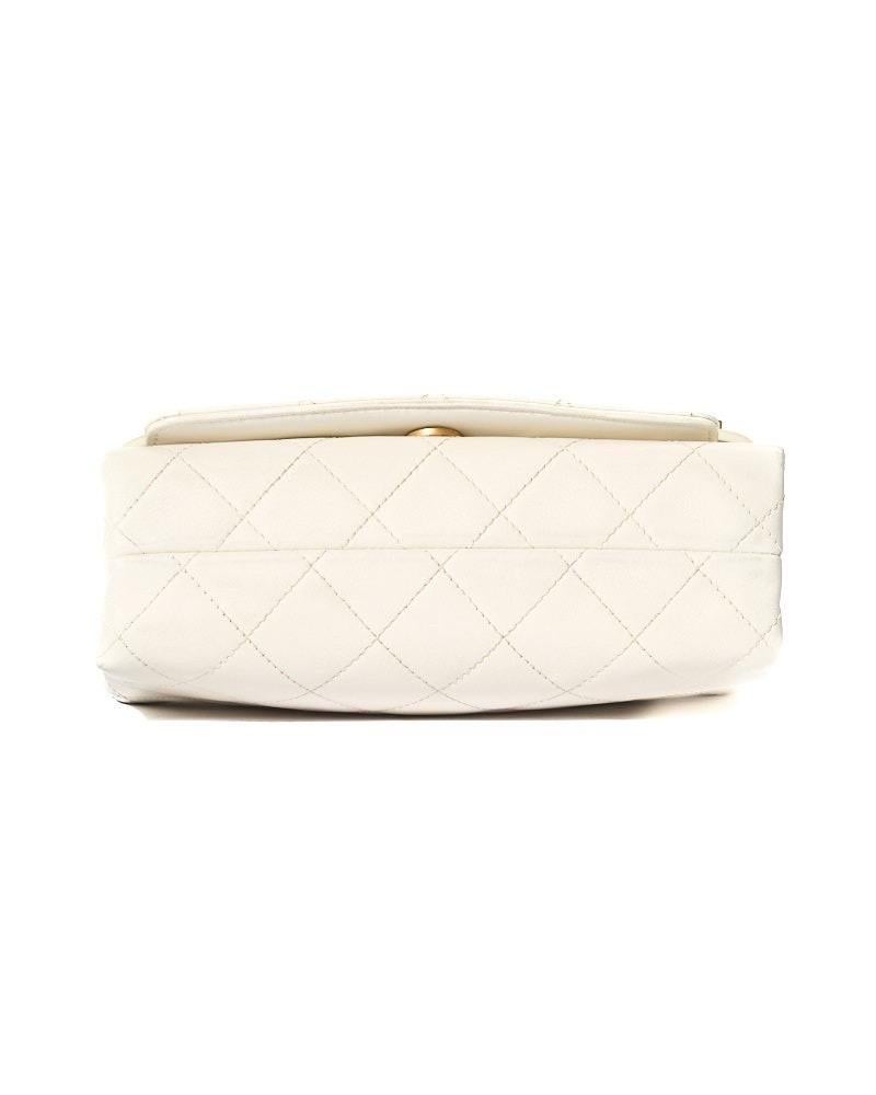 2019 Chanel Flap Bag Enchained Pelle Trapuntata Bianca For Sale 3