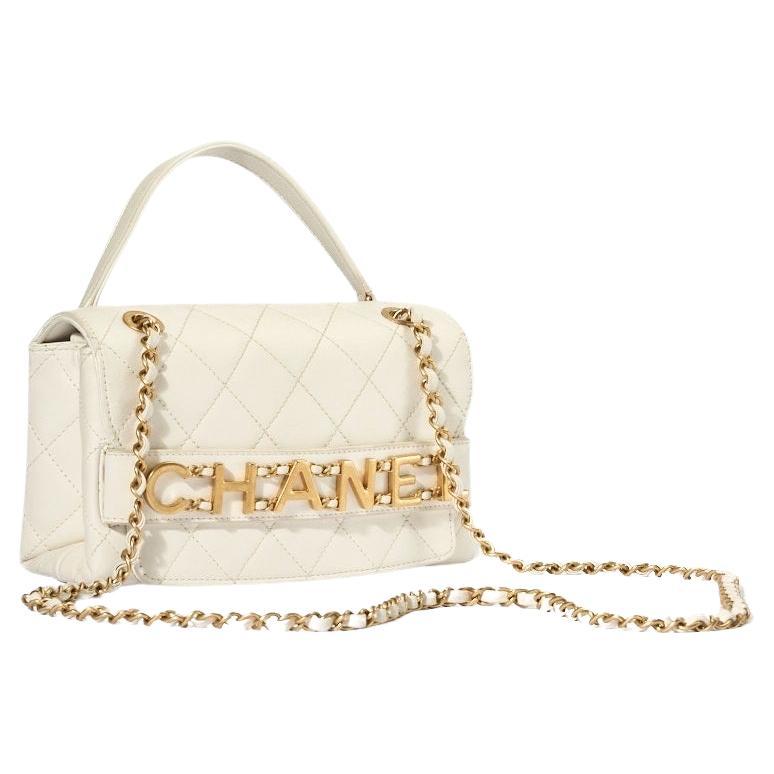 2019 Chanel Flap Bag Enchained Pelle Trapuntata Bianca For Sale