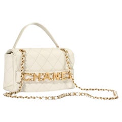 2019 Chanel Flap Bag Enchained Pelle Trapuntata Bianca