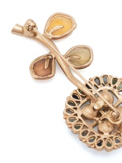 2019 Chanel Gripoix Glass Flower Brooch