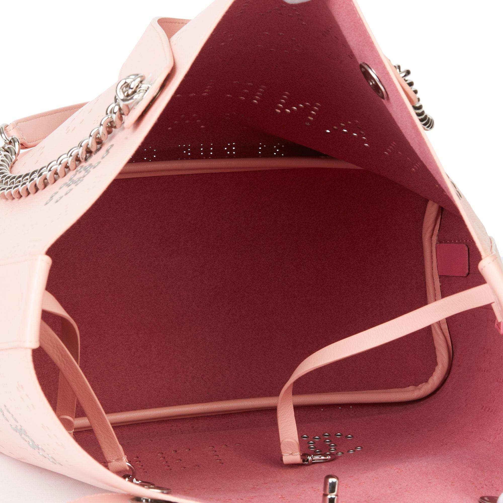 2019 Chanel 2019 Chanel Rosa Kalbsleder Logo Eyelets Einkaufstasche mit Tweedbeutel 2