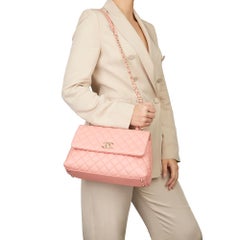 2019 Chanel Pink Quilted Caviar Leather Small Coco Handle