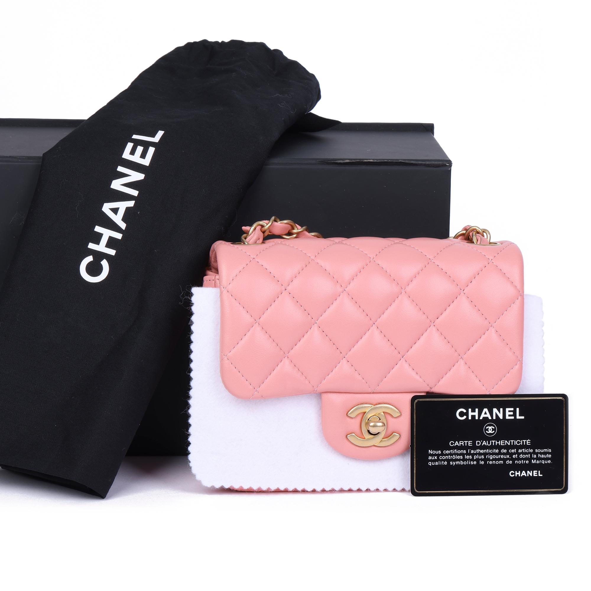 2019 Chanel Pink Quilted Lambskin Leather Mini Flap Bag 3