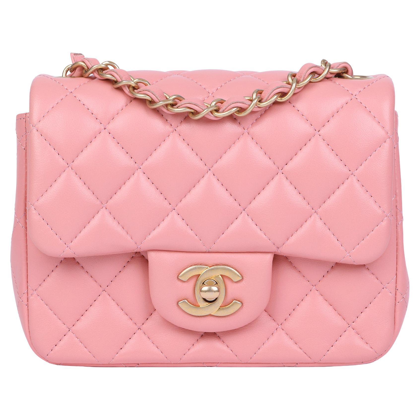 2019 Chanel Pink Quilted Lambskin Leather Mini Flap Bag at 1stDibs