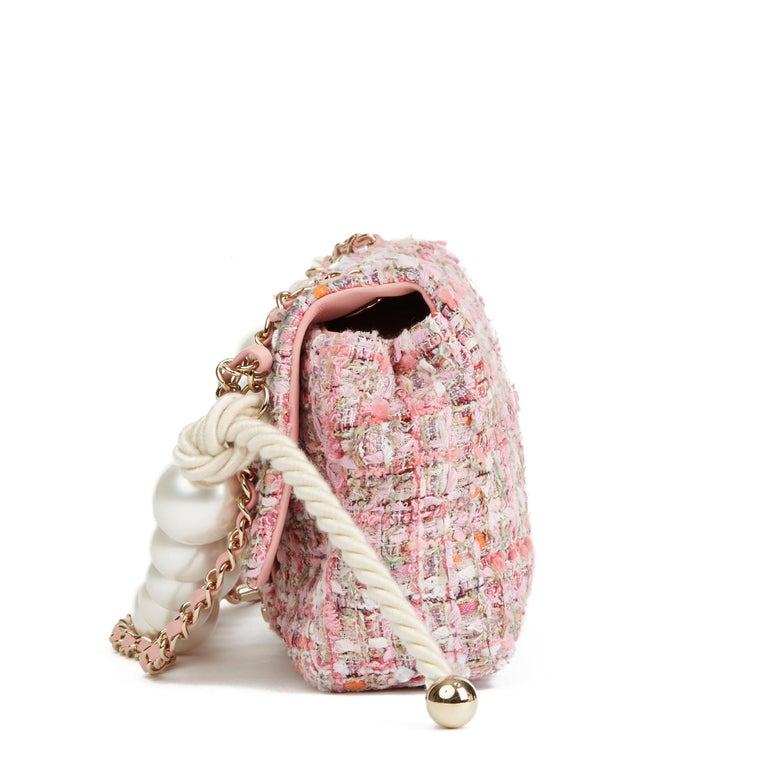 chanel pearl classic flap bag
