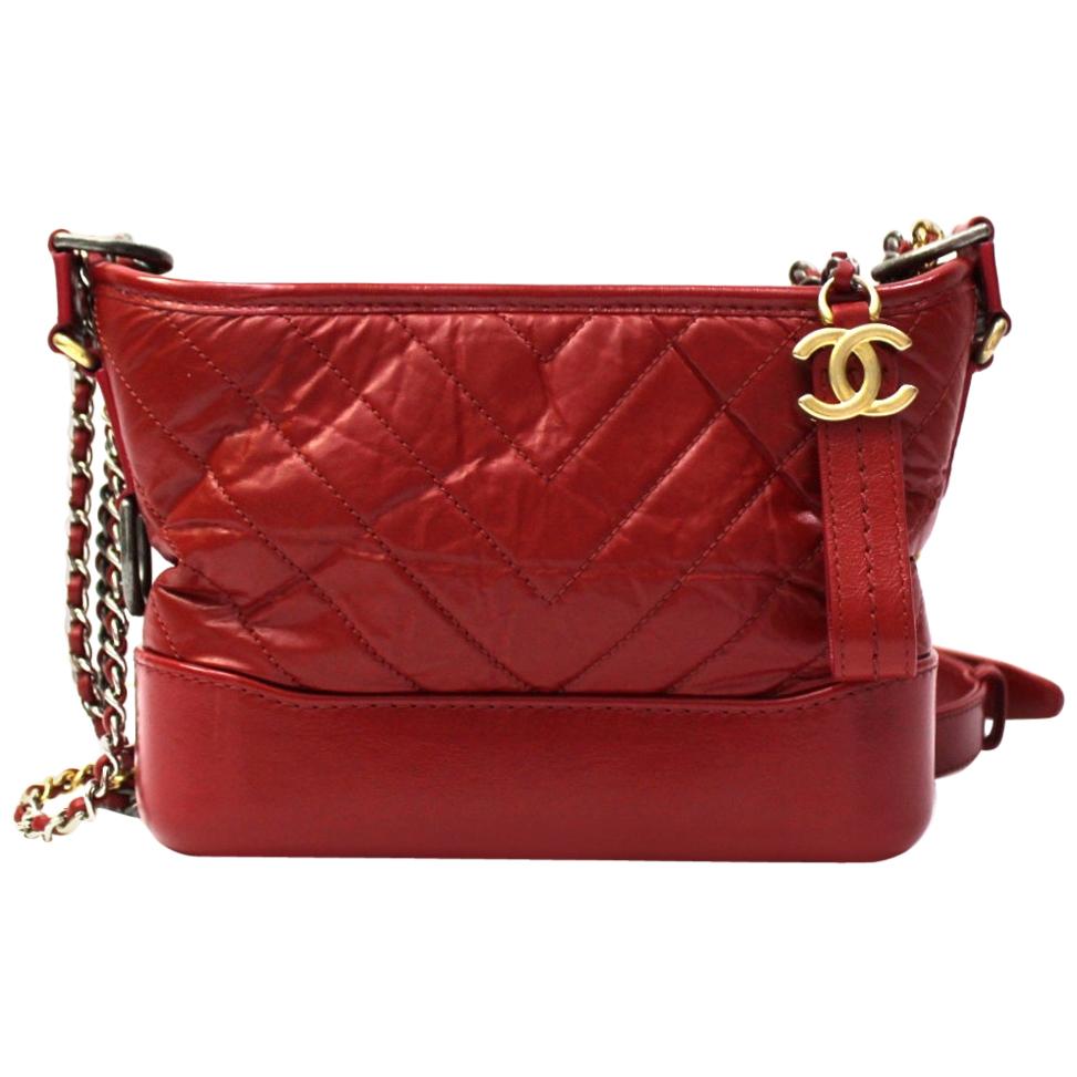 2019 Chanel Red Leather Gabrielle Bag