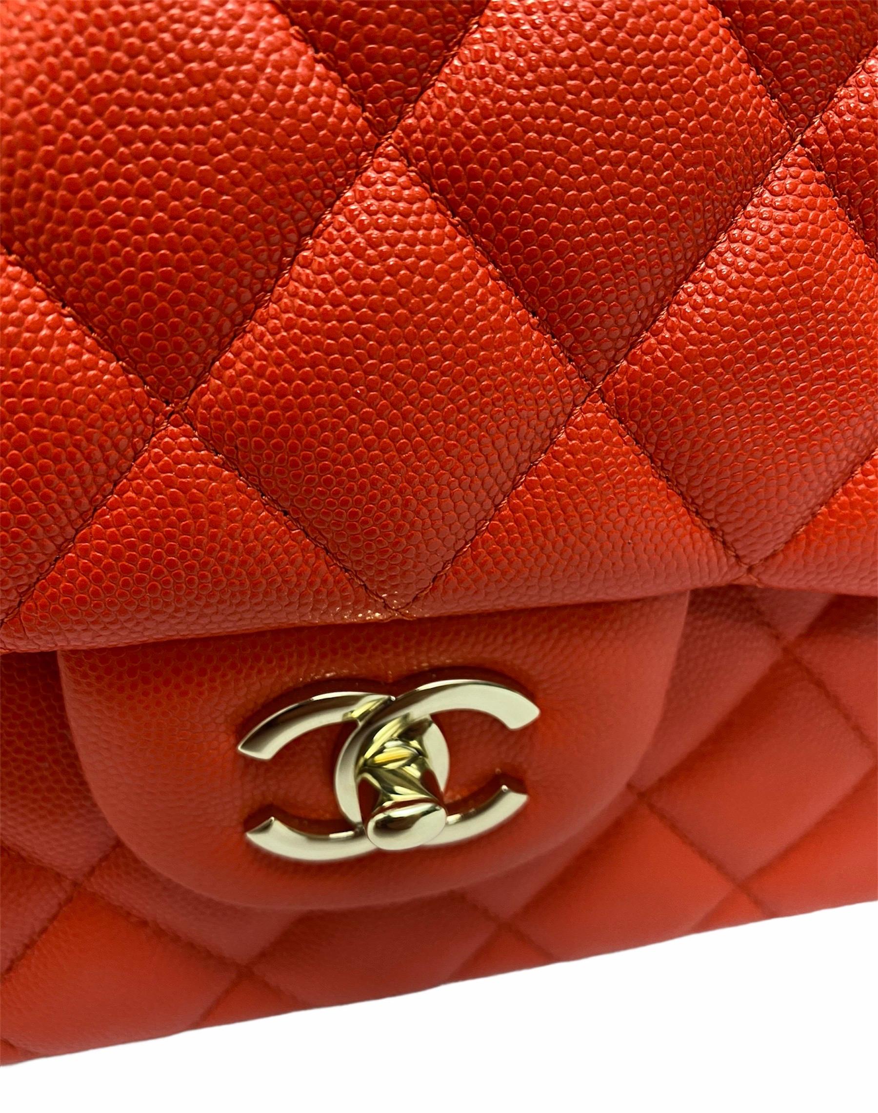 2019 Chanel Red Leather Maxi Jumbo Bag 3