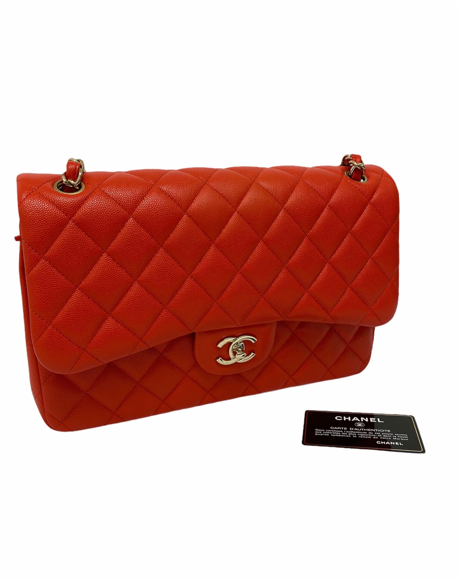 2019 Chanel Red Leather Maxi Jumbo Bag 5