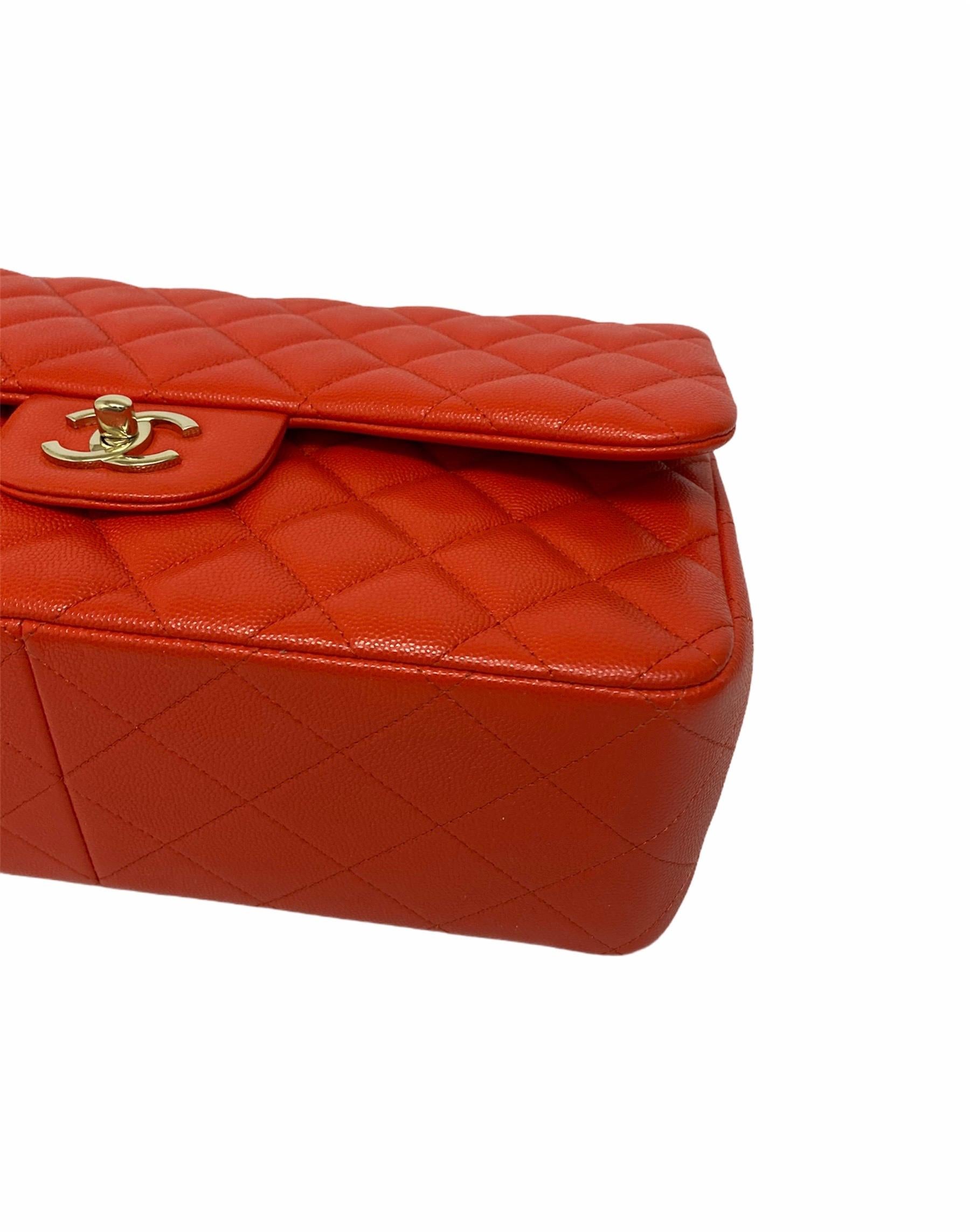 Women's 2019 Chanel Red Leather Maxi Jumbo Bag