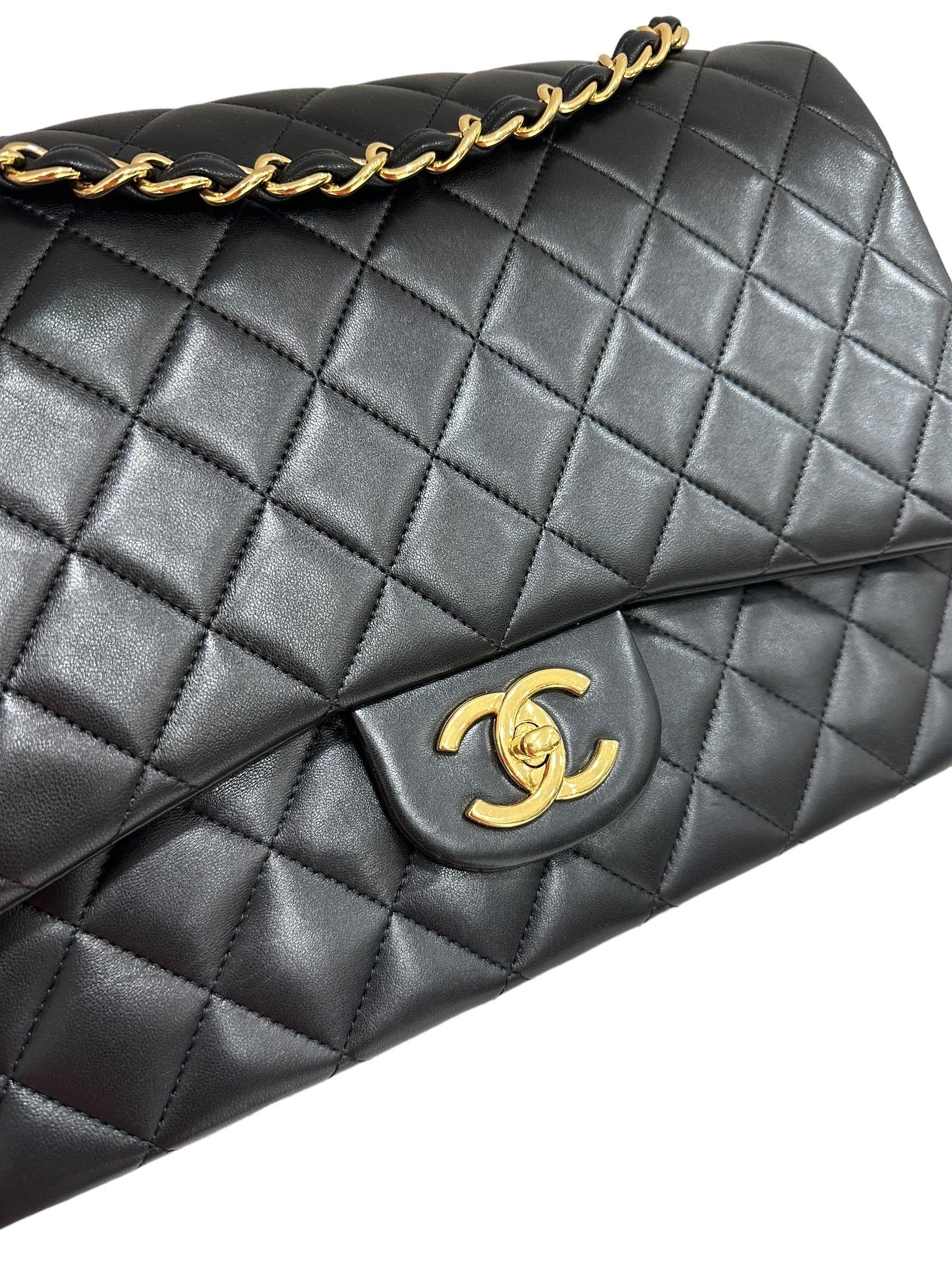 2019 Chanel Timeless Maxi Jumbo Pelle liscia Nera Pour femmes en vente