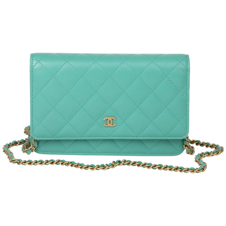 2019 Chanel Turquoise Quilted Lambskin Wallet-on-Chain WOC at 1stDibs |  chanel turquoise wallet, chanel woc 2019