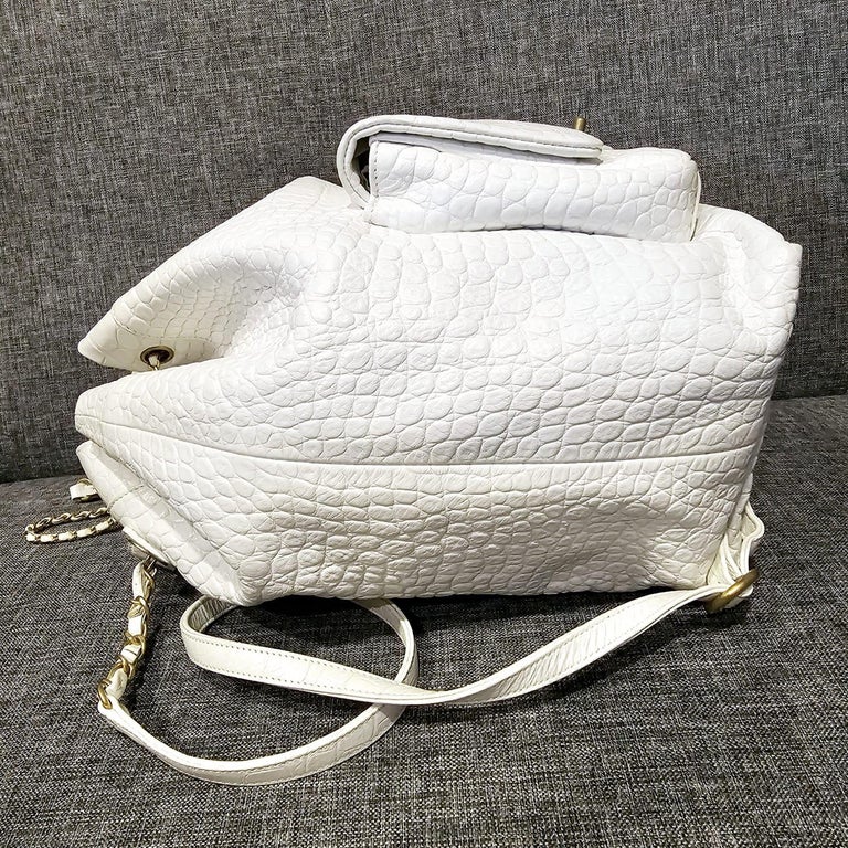 chanel white leather backpack Caviar CC Chanel White Backpack Leather |