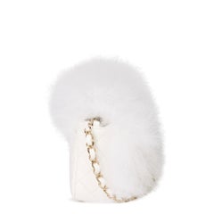 2019 Chanel White Quilted Lambskin & Feather Classic Single Flap Bag