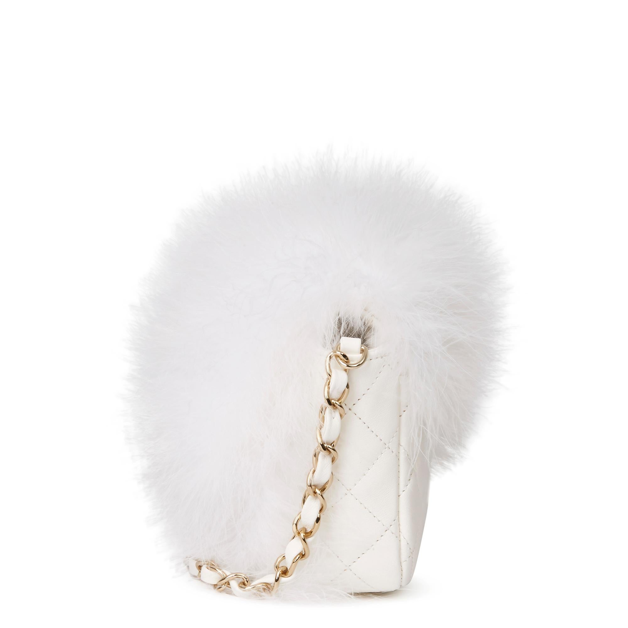 chanel white fur bag