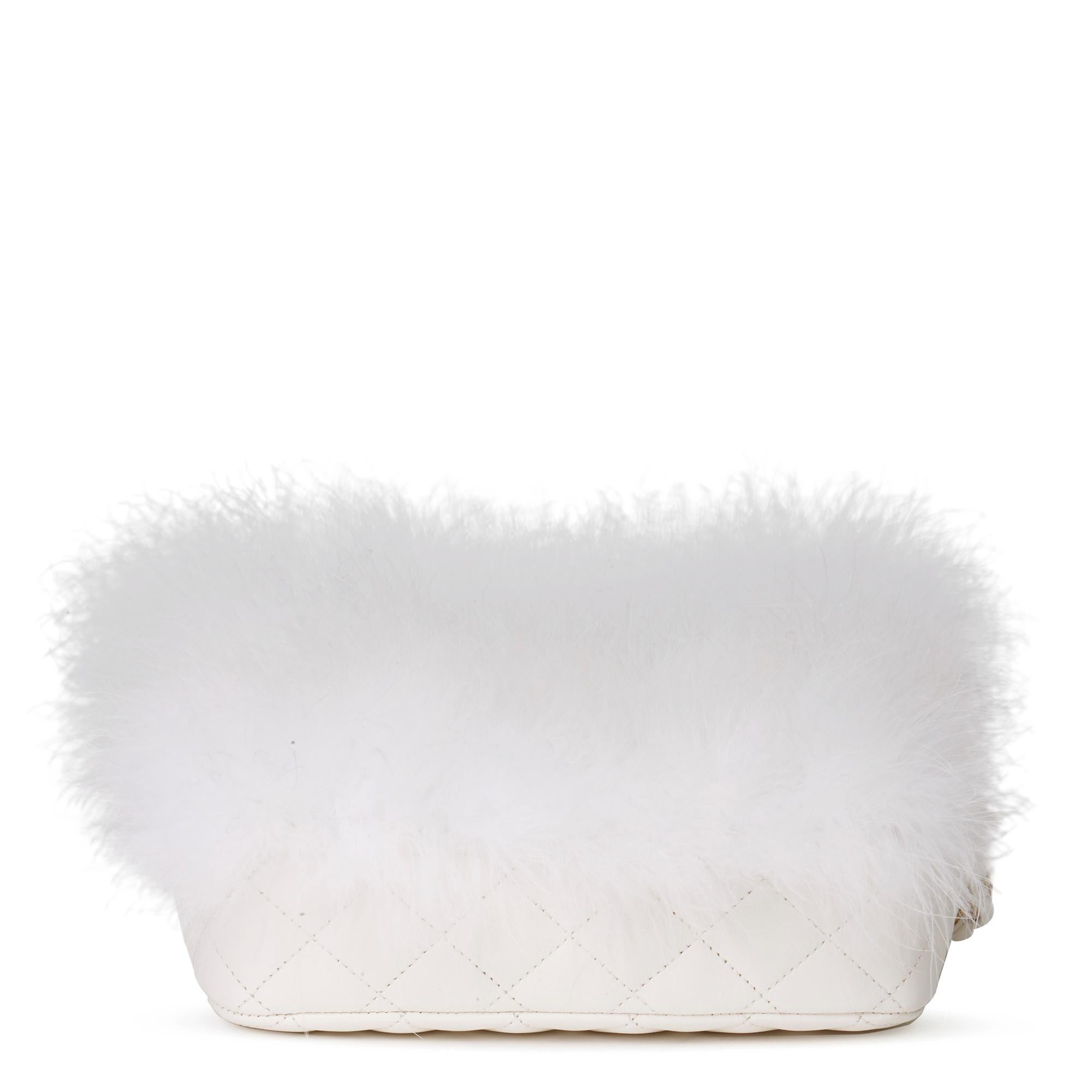 white fluffy chanel bag