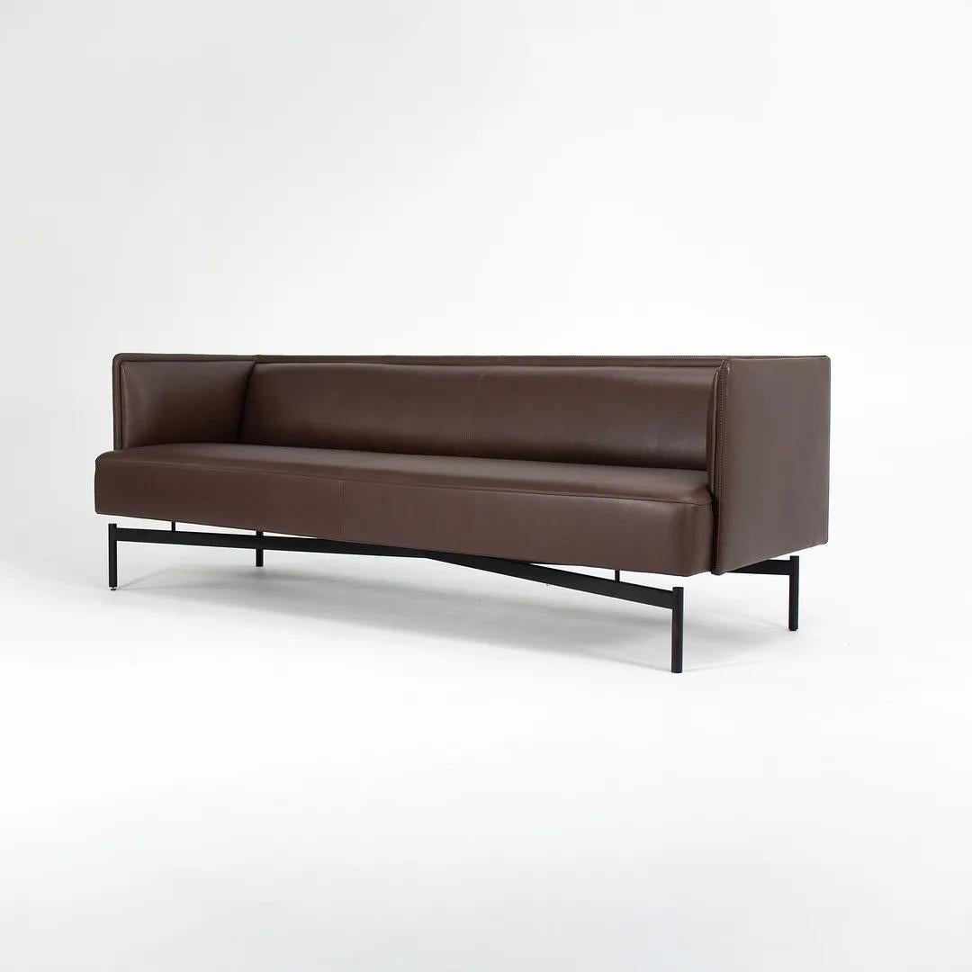 2019 Charles Pollock for Bernhardt Design Finale Brown Leather Sofa For Sale 4