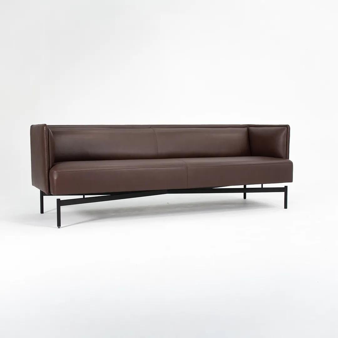 Contemporary 2019 Charles Pollock for Bernhardt Design Finale Brown Leather Sofa For Sale