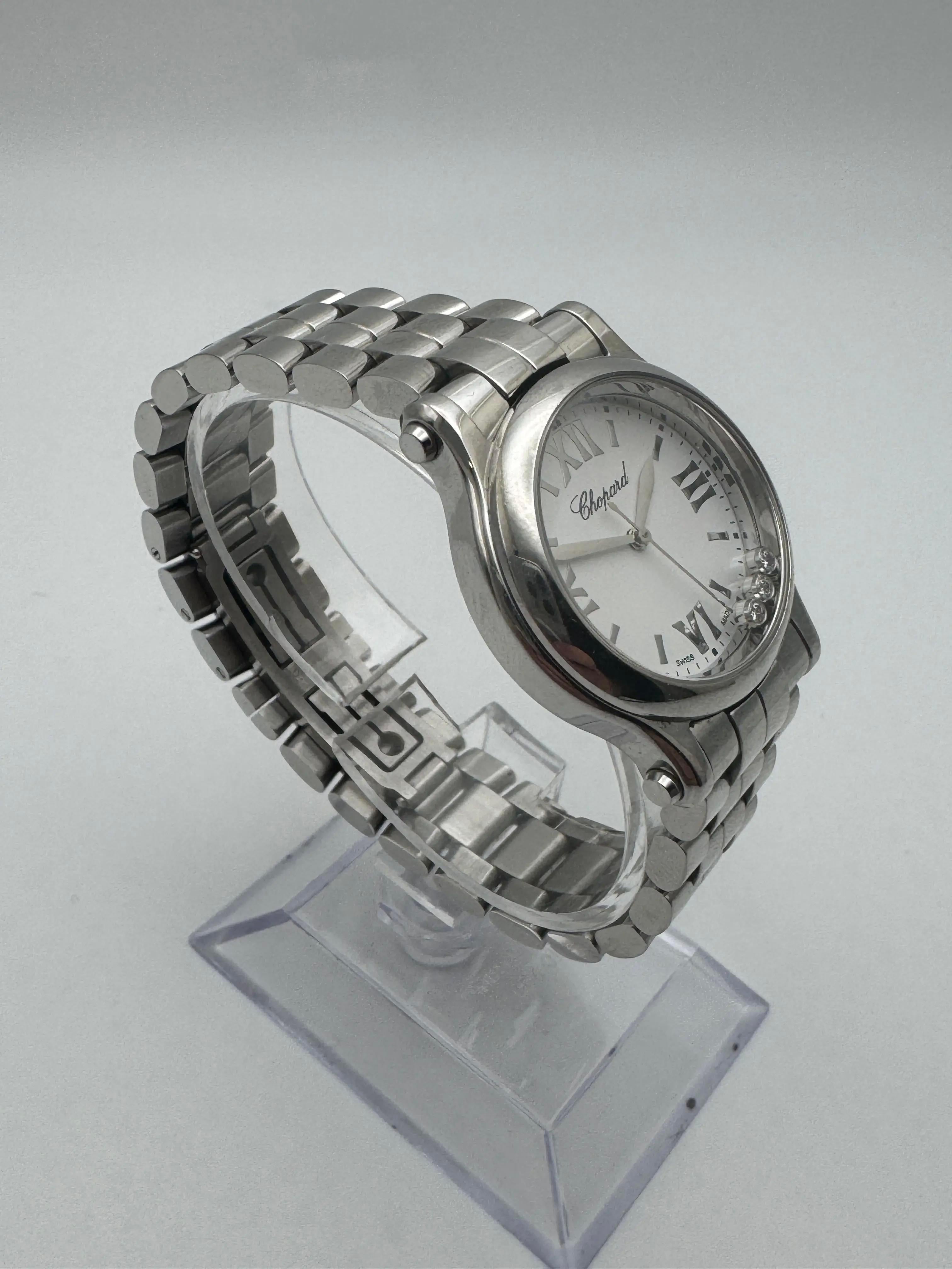 2019 Chopard Happy Sport 278590-3002 Quartz Cadran blanc 3 diamants Papiers en vente 1