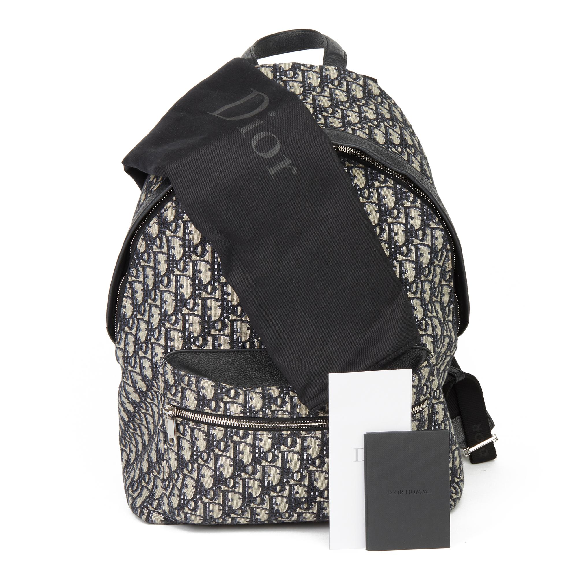 2019 Christian Dior Black Monogram Canvas Oblique Backpack 4