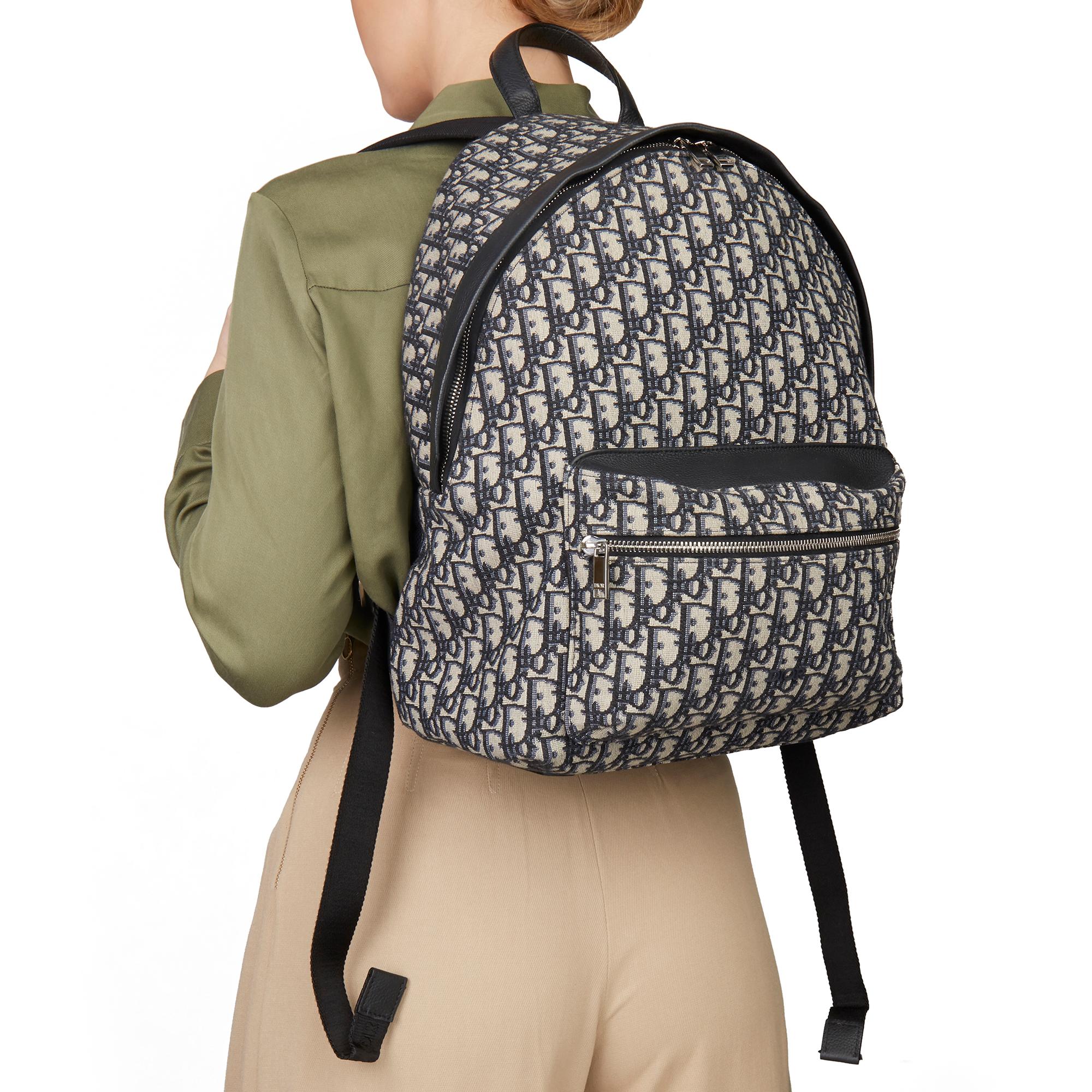 2019 Christian Dior Black Monogram Canvas Oblique Backpack 5