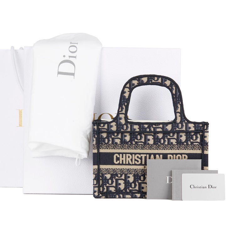 2019 Christian Dior Blue Oblique Monogram Canvas Mini Book Tote For Sale at 1stdibs