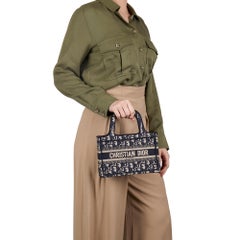 2019 Christian Dior Blue Oblique Monogram Canvas Mini Book Tote