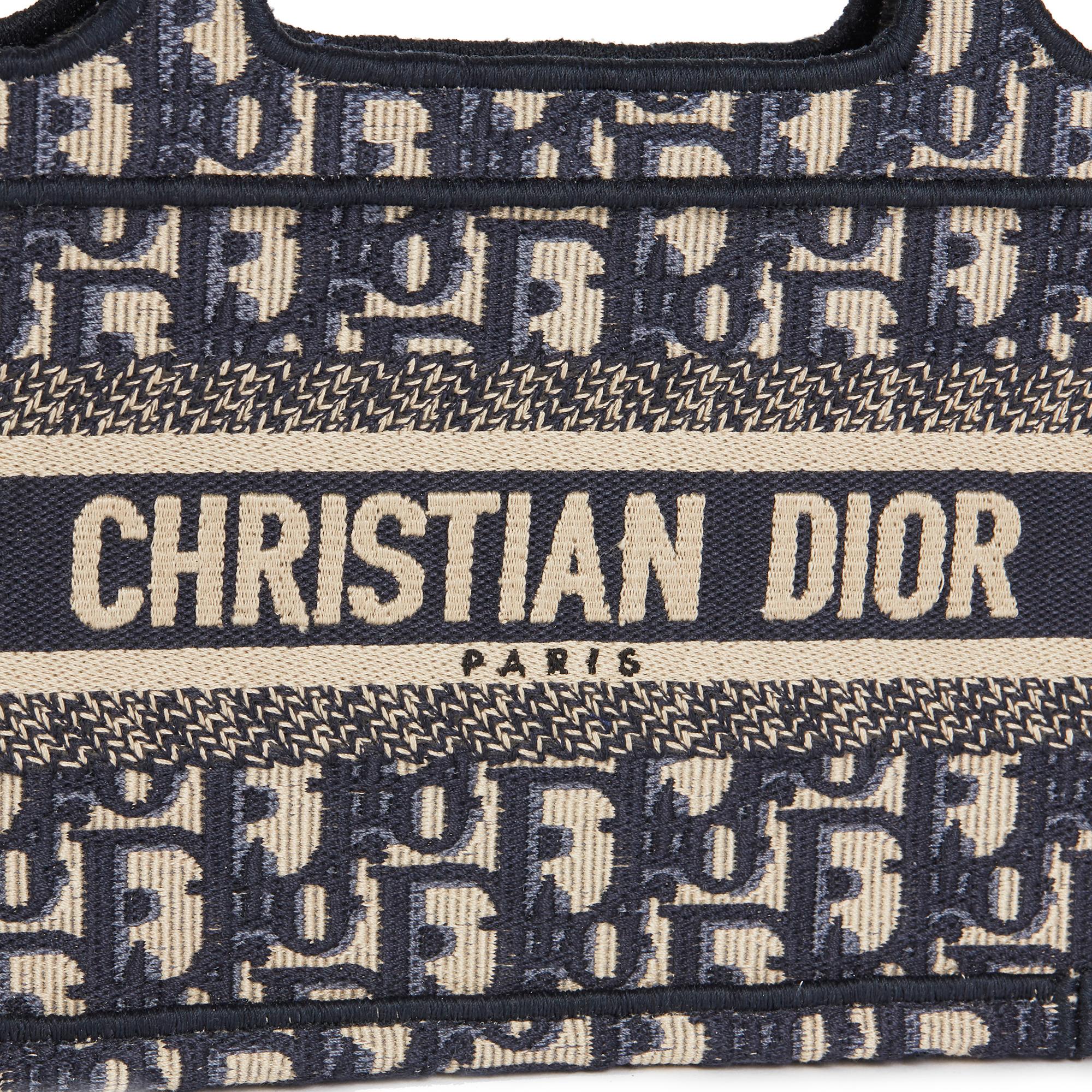 2019 Christian Dior Blue Oblique Monogram Canvas Mini Book Tote 2