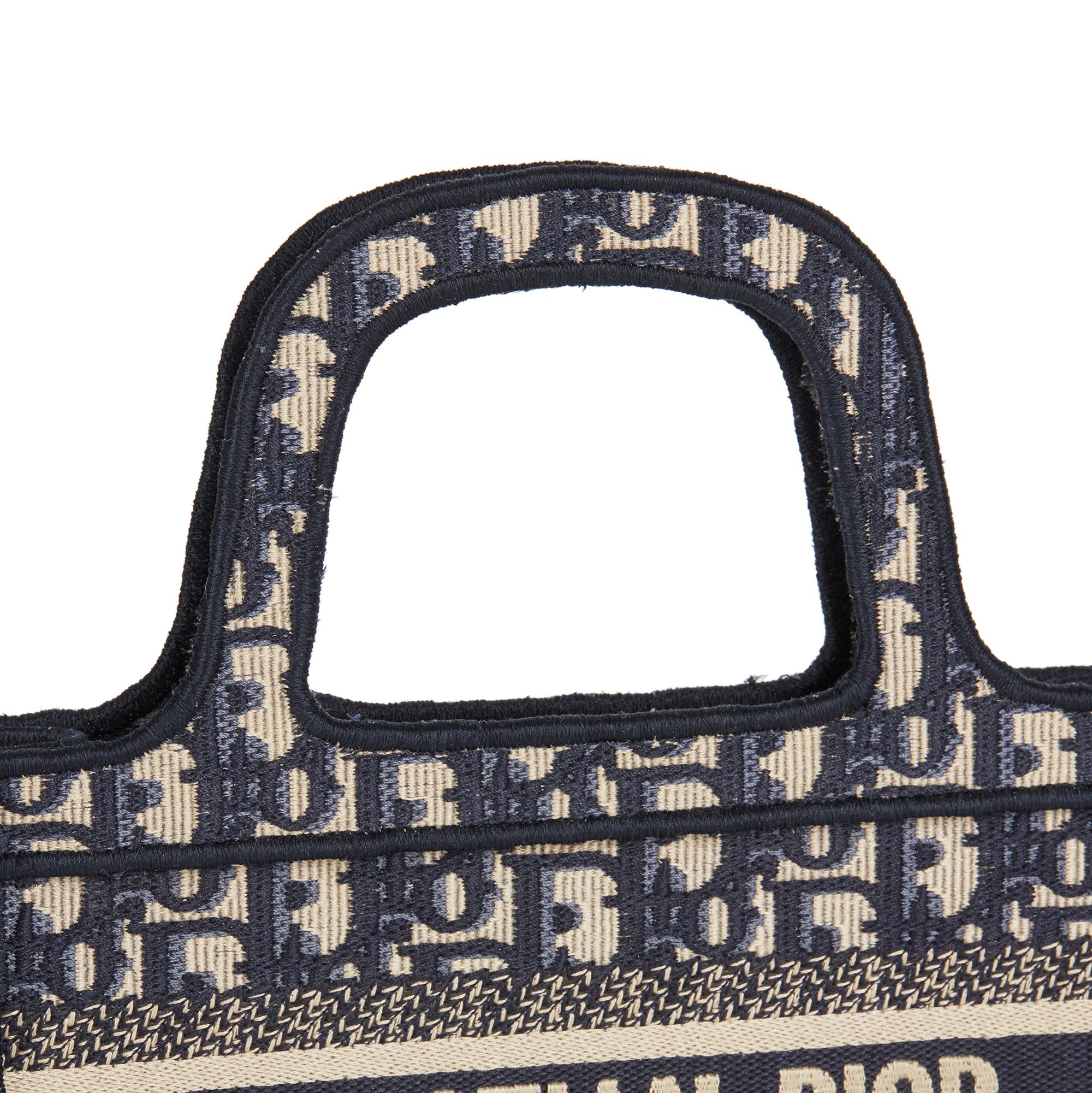 2019 Christian Dior Blue Oblique Monogram Canvas Mini Book Tote 3