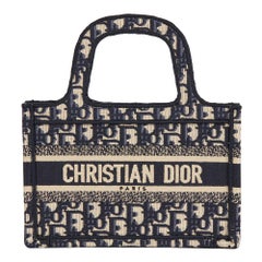 2019 Christian Dior Blau Schrägstrich Monogramm Canvas Mini-Buch-Tasche