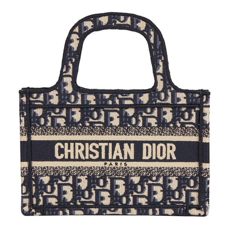 2019 Christian Dior Blue Oblique Monogram Canvas Mini Book Tote at 1stDibs