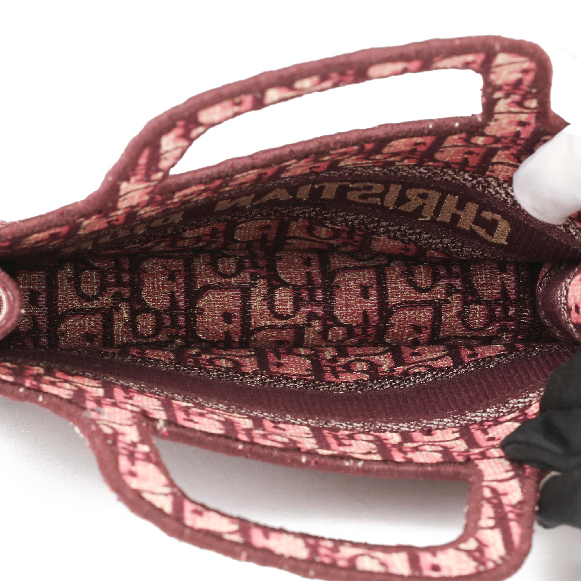 2019 Christian Dior Burgundy Oblique Monogram Canvas Mini Book Tote 5