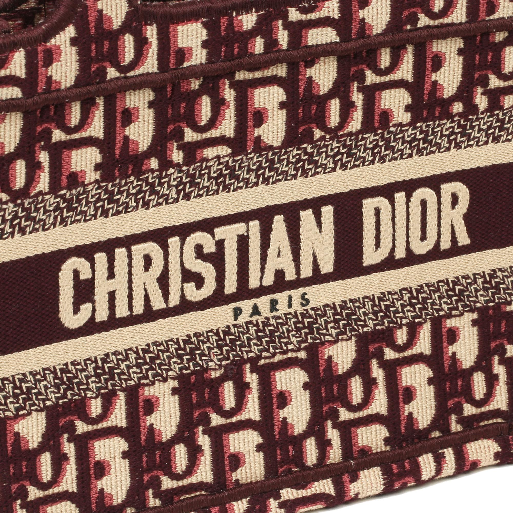 2019 Christian Dior Burgundy Oblique Monogram Canvas Mini Book Tote at ...