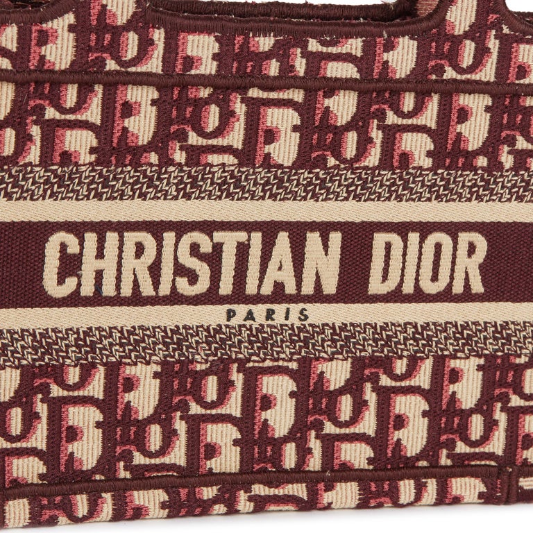 2019 Christian Dior Burgundy Oblique Monogram Canvas Mini Book Tote at ...