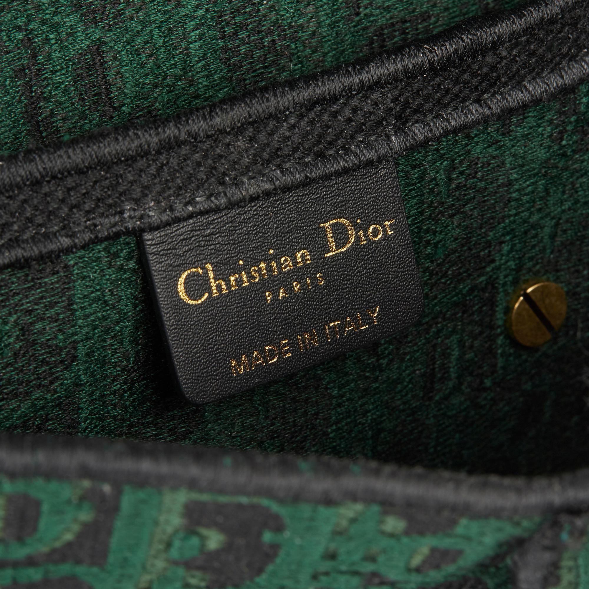 2019 Christian Dior Green & Black Oblique Canvas Saddle Bag 1