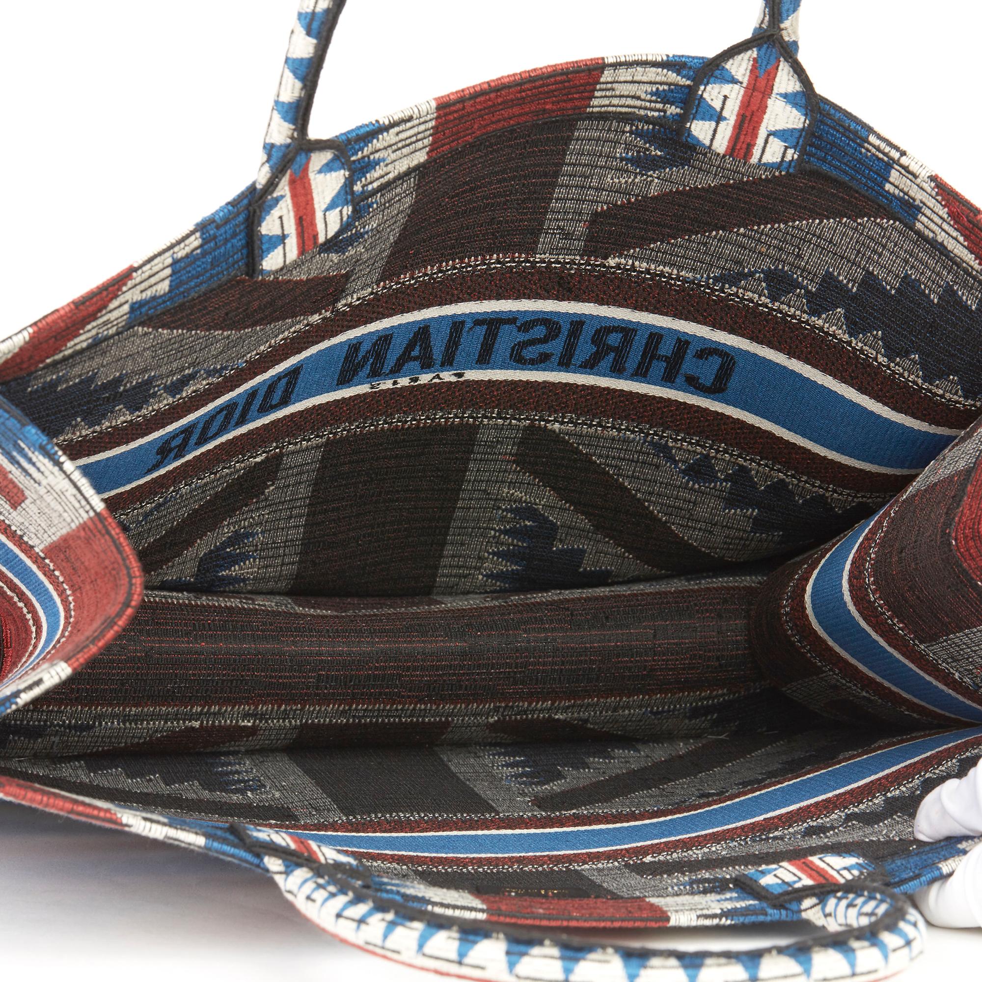 2019 Christian Dior Red, White & Blue Union Jack Book Tote 3