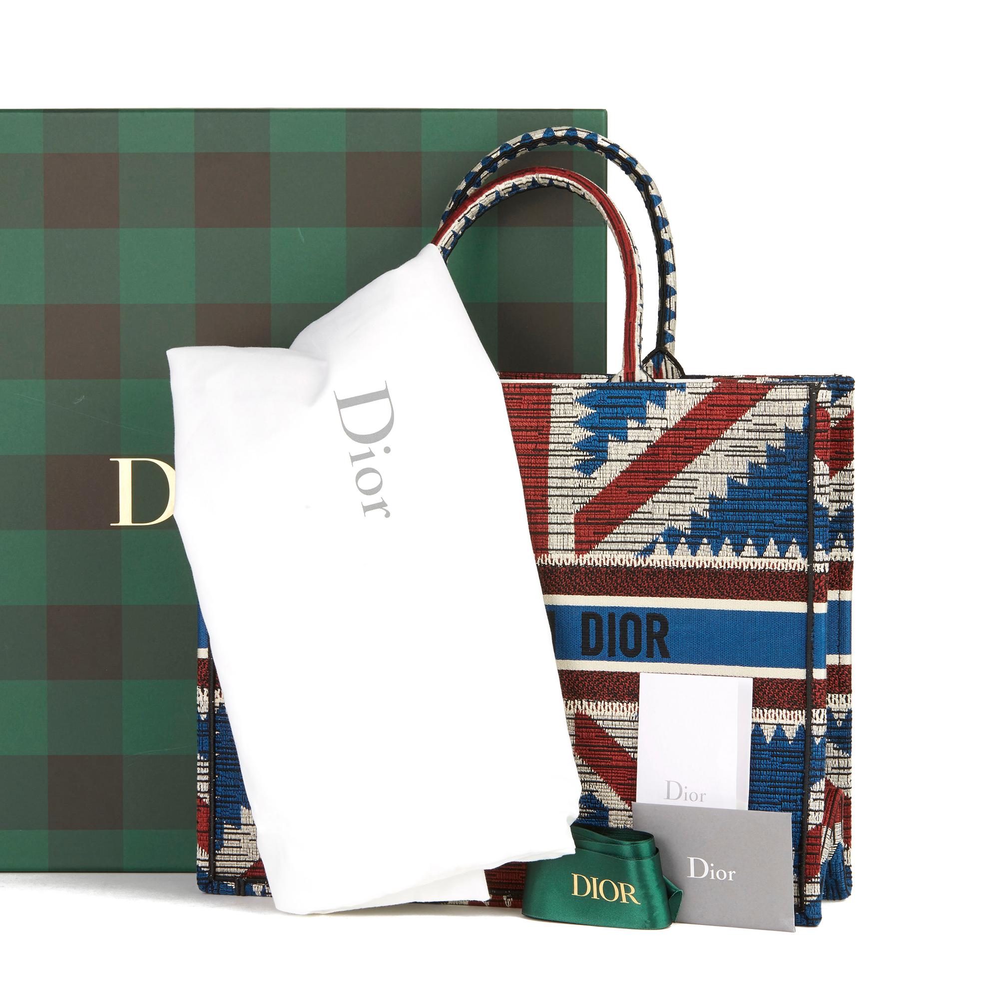 2019 Christian Dior Red, White & Blue Union Jack Book Tote 4