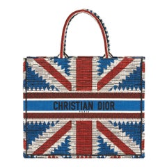 2019 Christian Dior Red, White & Blue Union Jack Book Tote