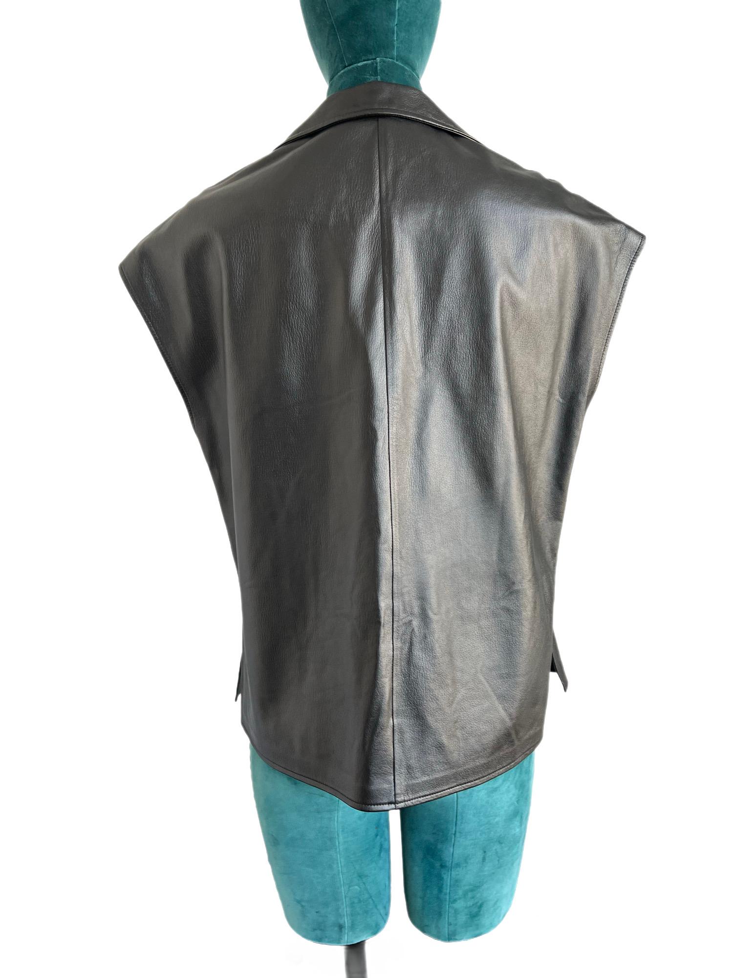 2019 Dior runway boxy leather sleeveless Shirt , Christian dior , Lederhemd, Größe F36 , 
