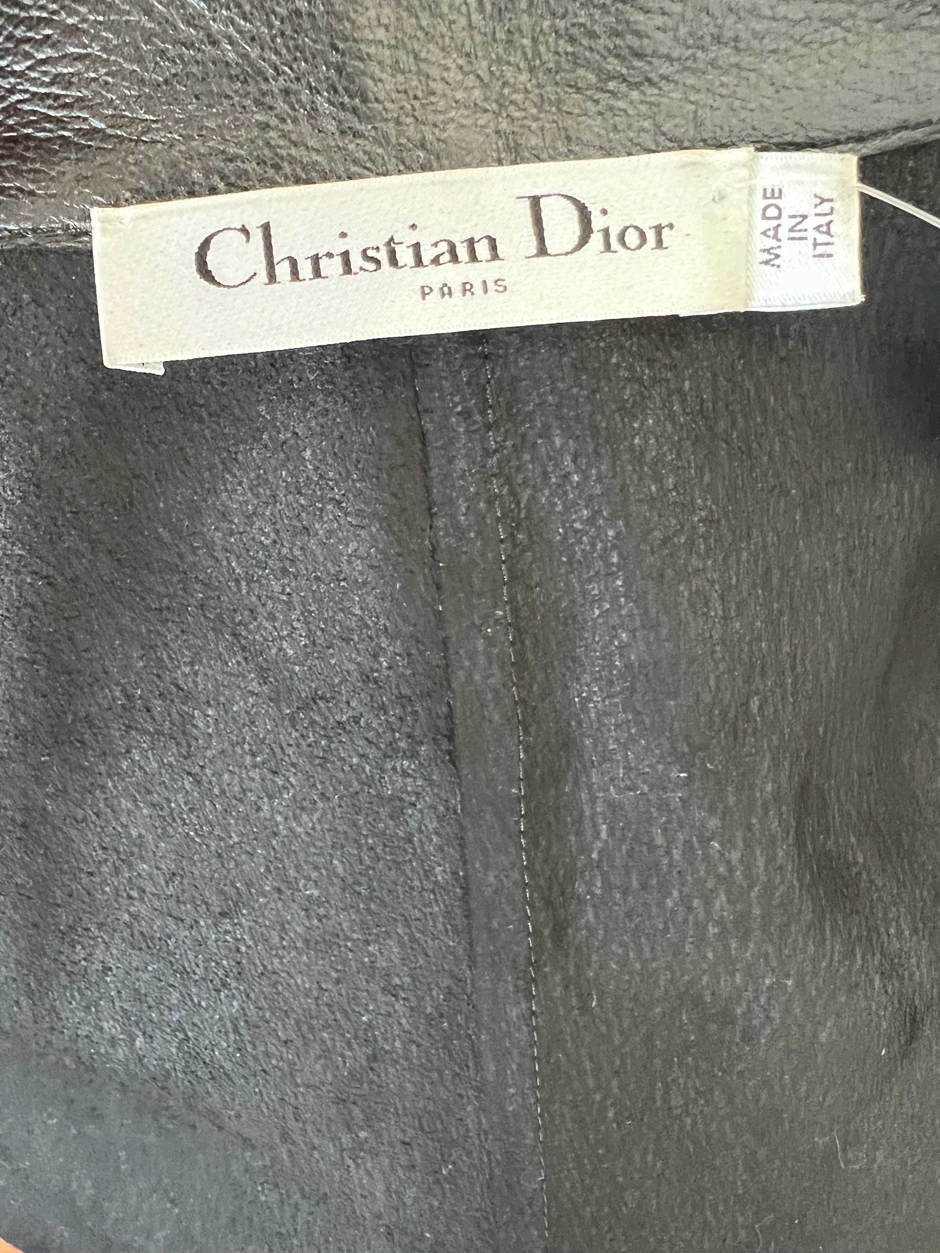 2019 Christian Dior Laufsteg Lederhemd Damen im Angebot