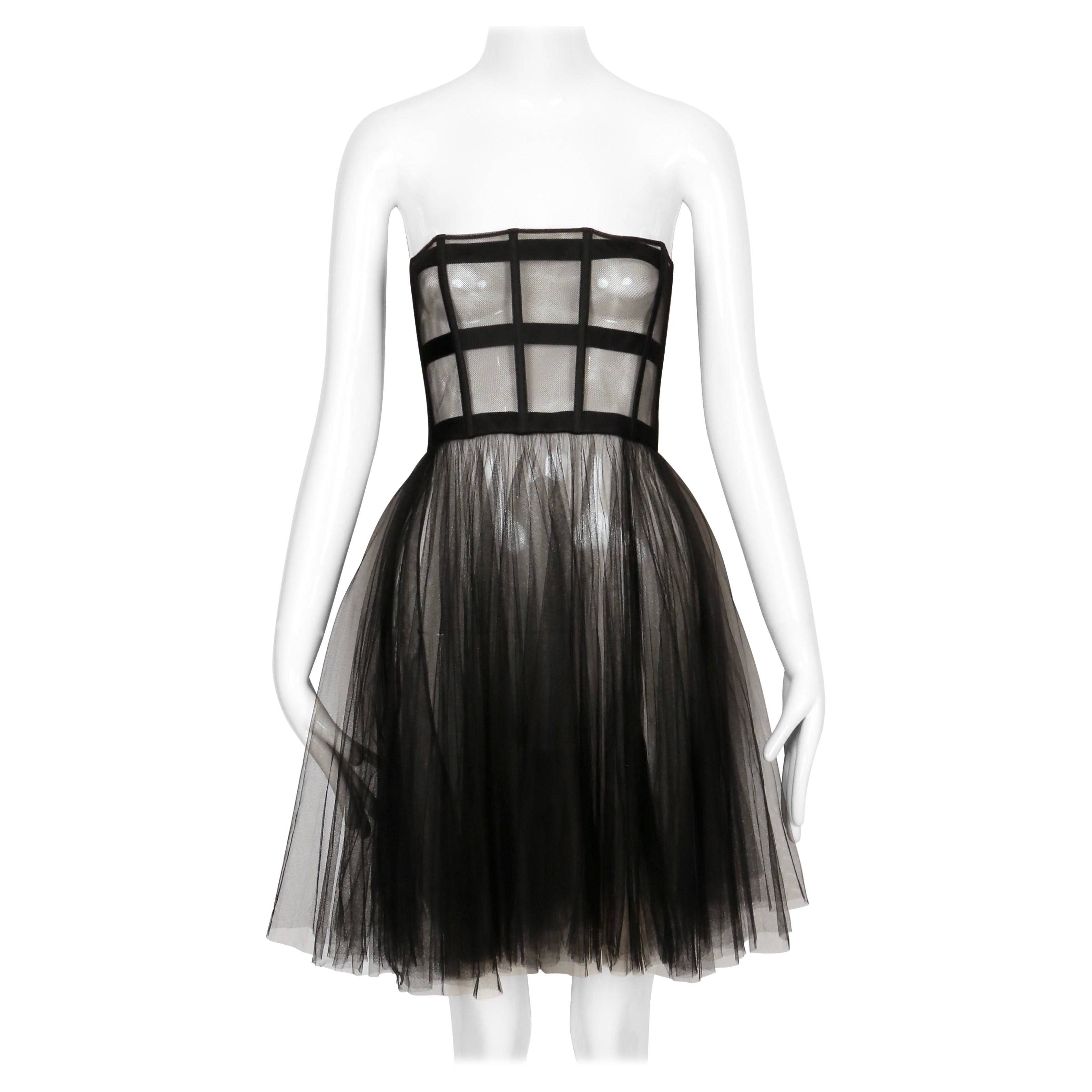 Fall 2019 CHRISTIAN DIOR by Maria Grazia Chiuri sheer black tulle corset dress