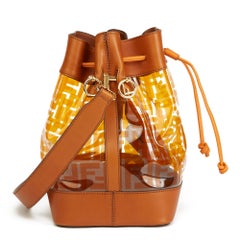 2019 Fendi Braunes Kalbsleder & Monogramm PVC Mon Tresor Bucket Bag