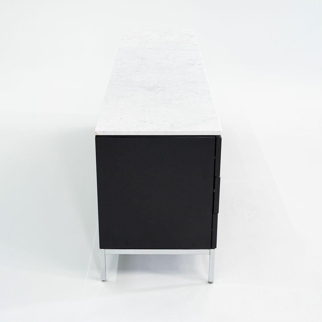 2019 Florence Knoll Four Position Credenza in Ebonized Oak and Marble Top In Excellent Condition For Sale In Philadelphia, PA